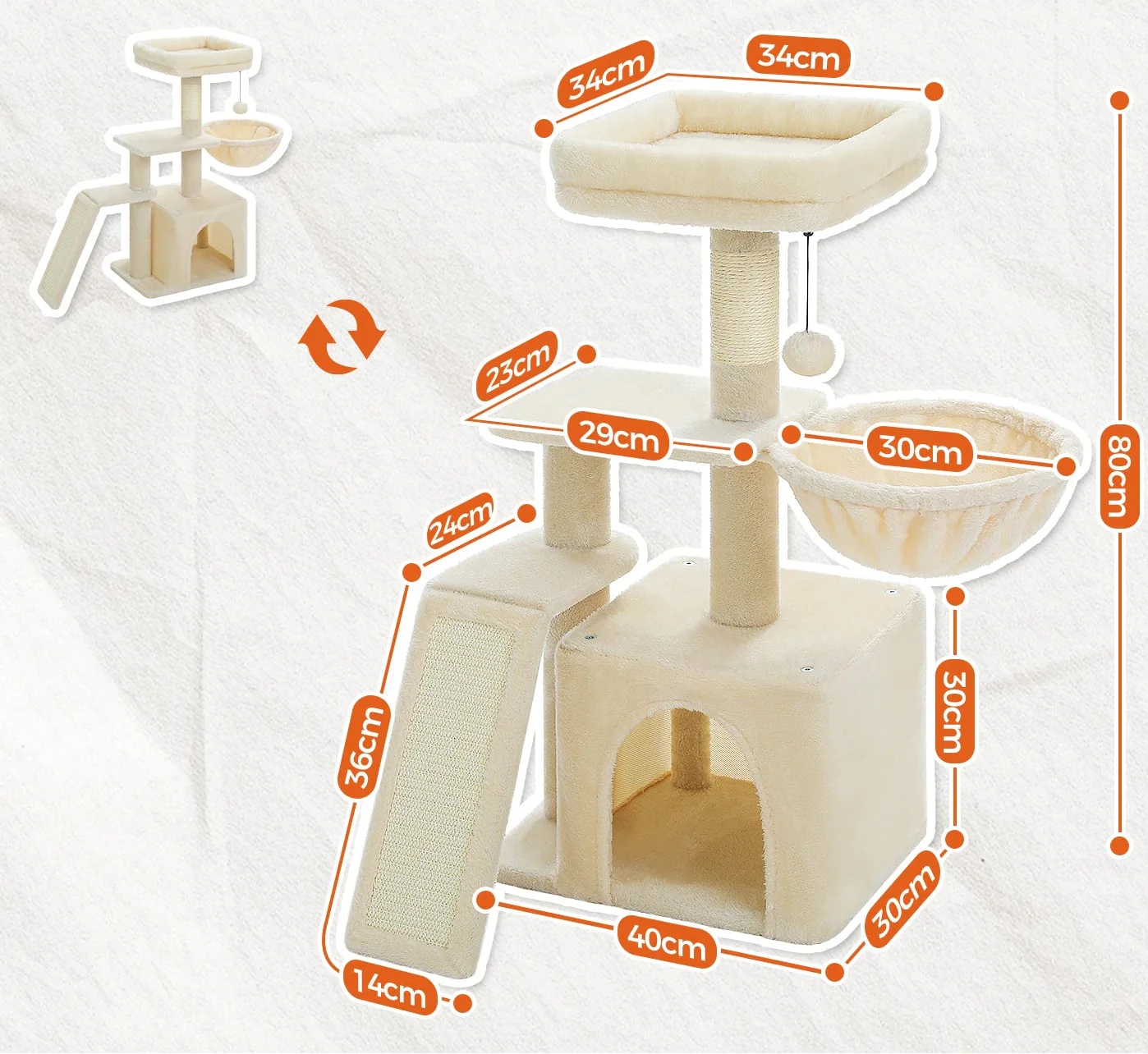 Arbre à Chat Griffoir et Beige – Oror