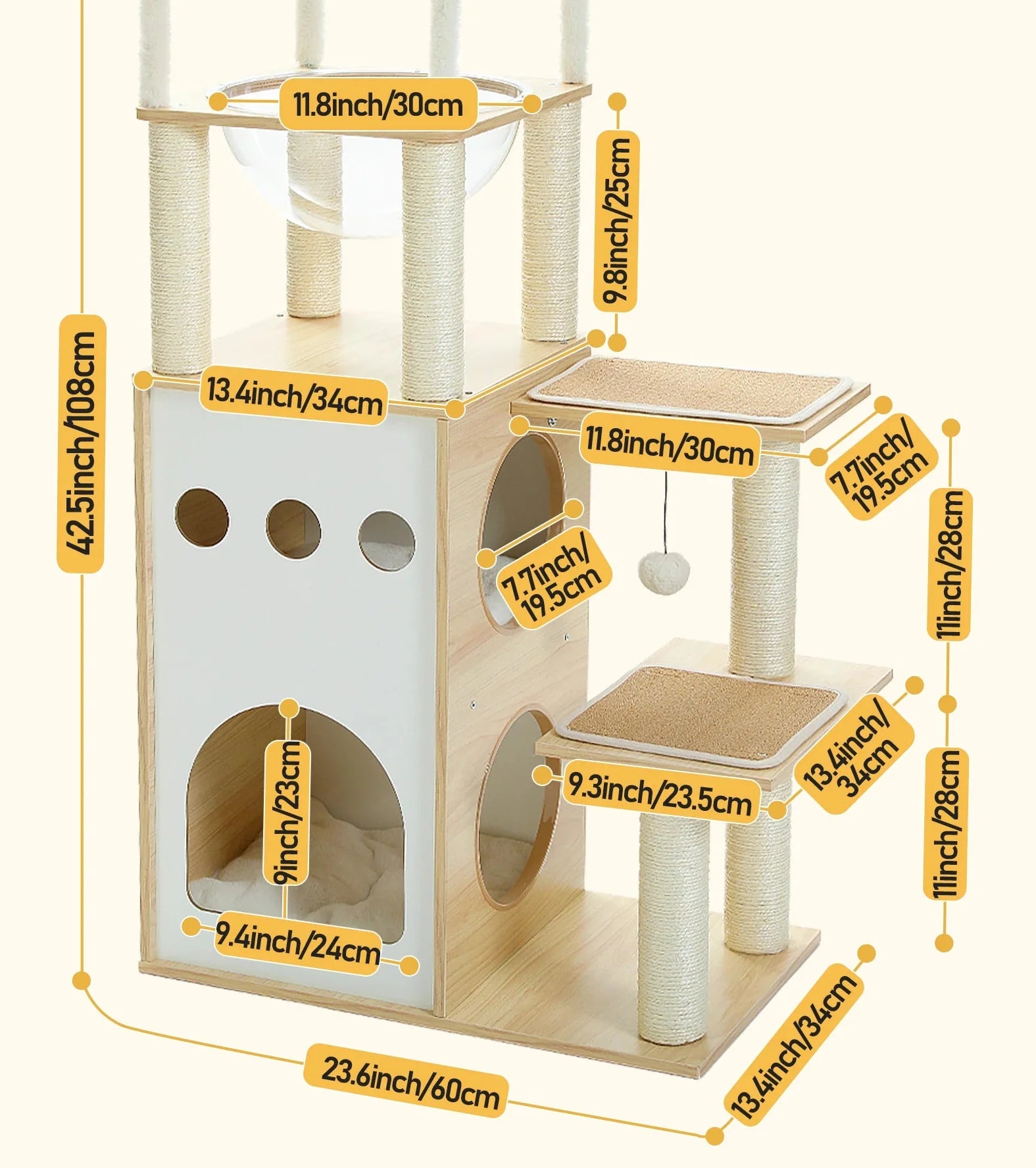 Arbre à Chat Design Bois – Loruna