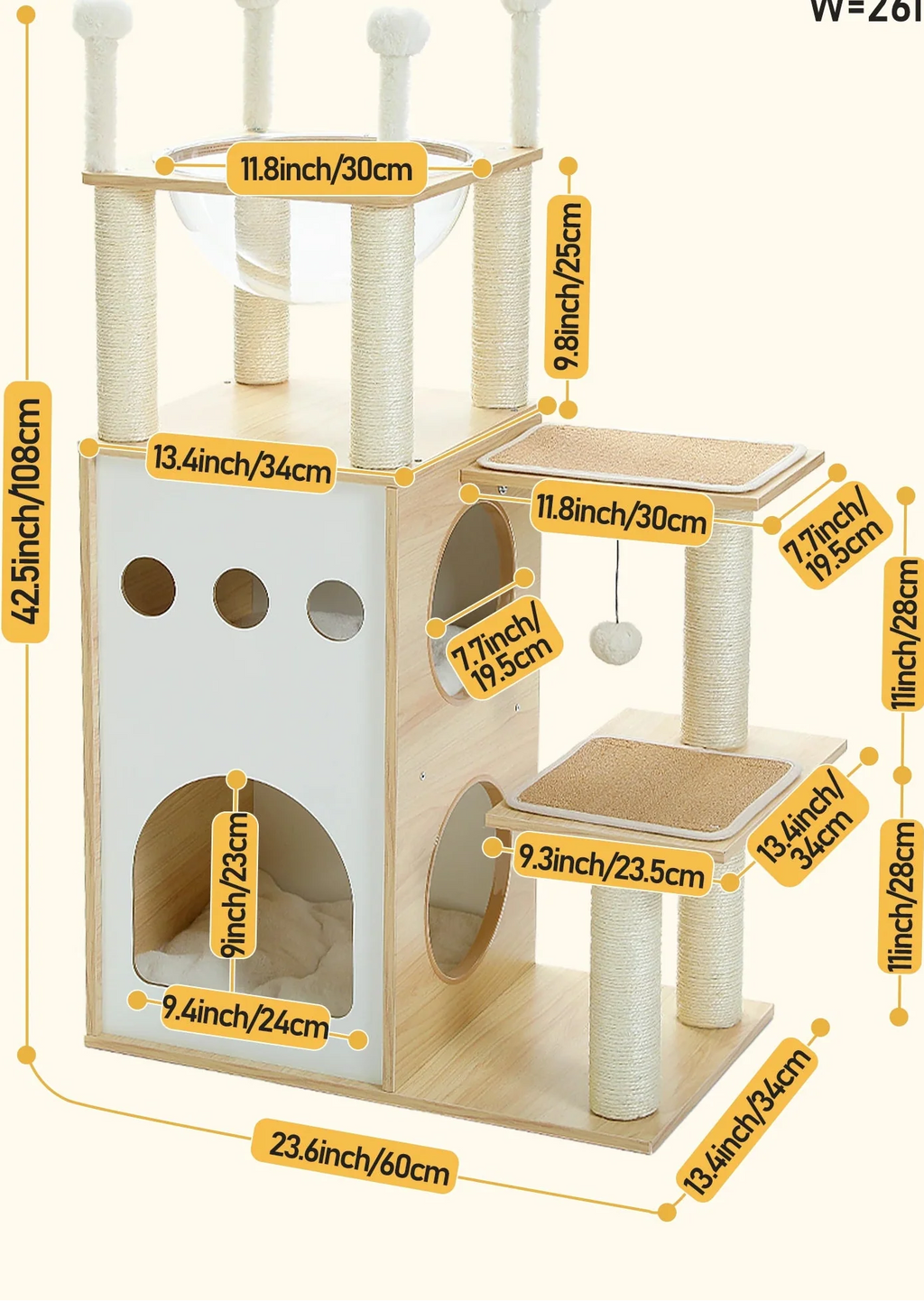 Arbre à Chat Esthétique Bois Massif Sombre – Aureuna
