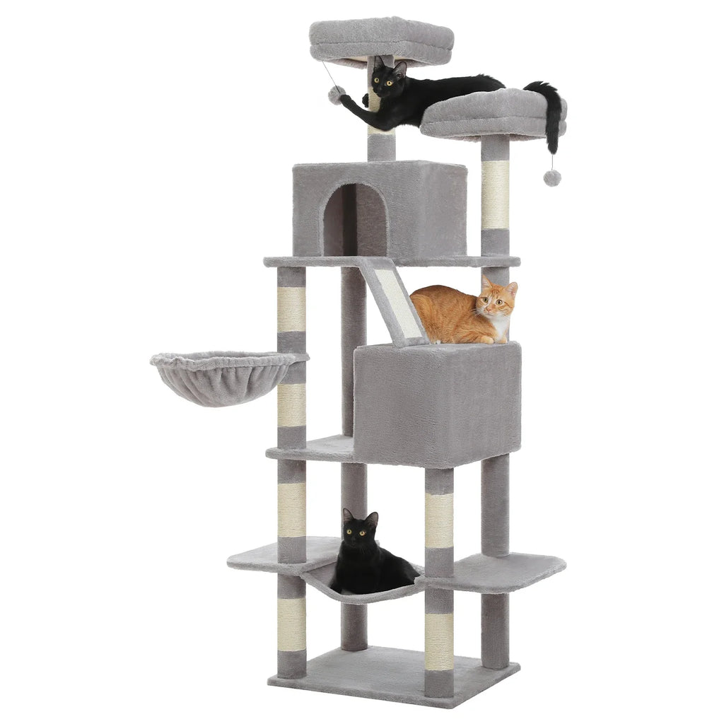 Arbre à chat <br> robuste et élégant gris