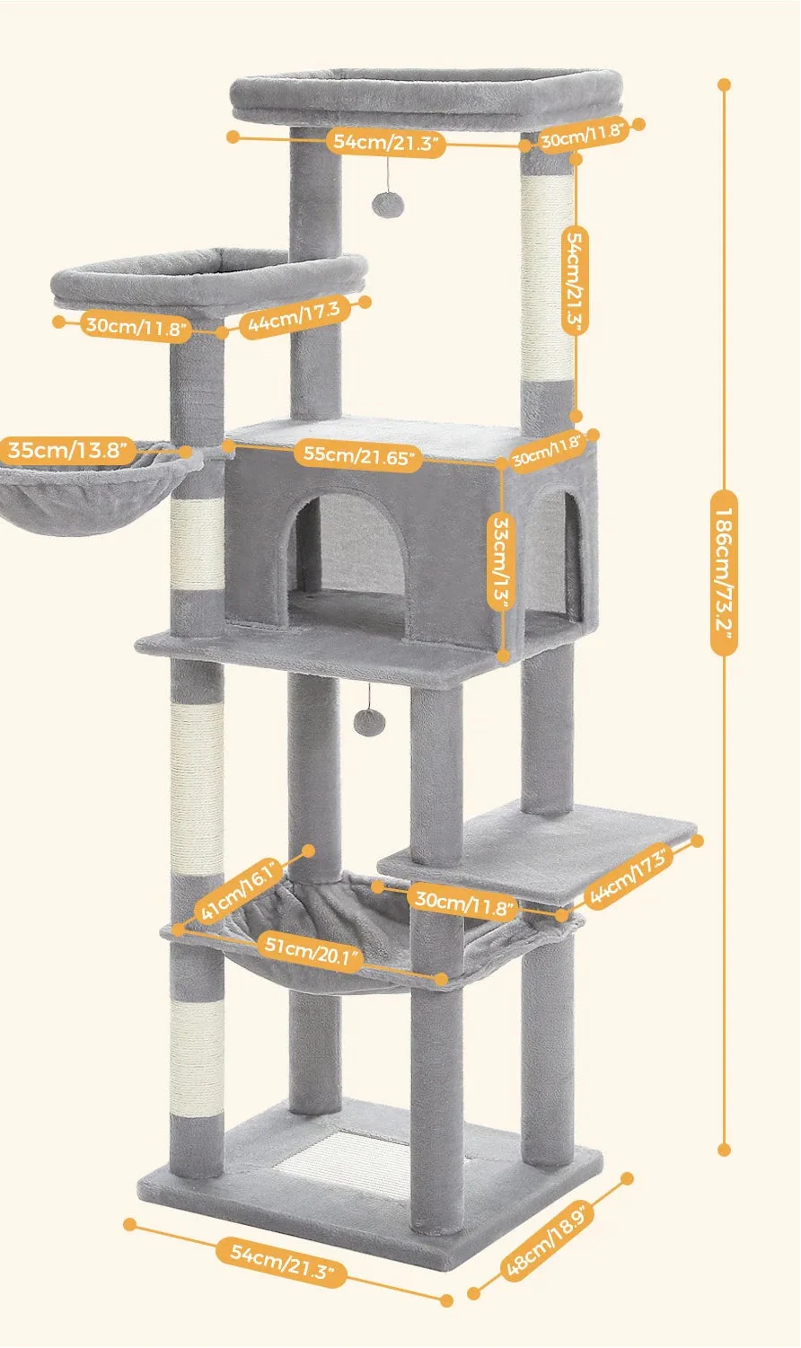 Arbre à Chat pour Chats Actifs Gris – Quaelle
