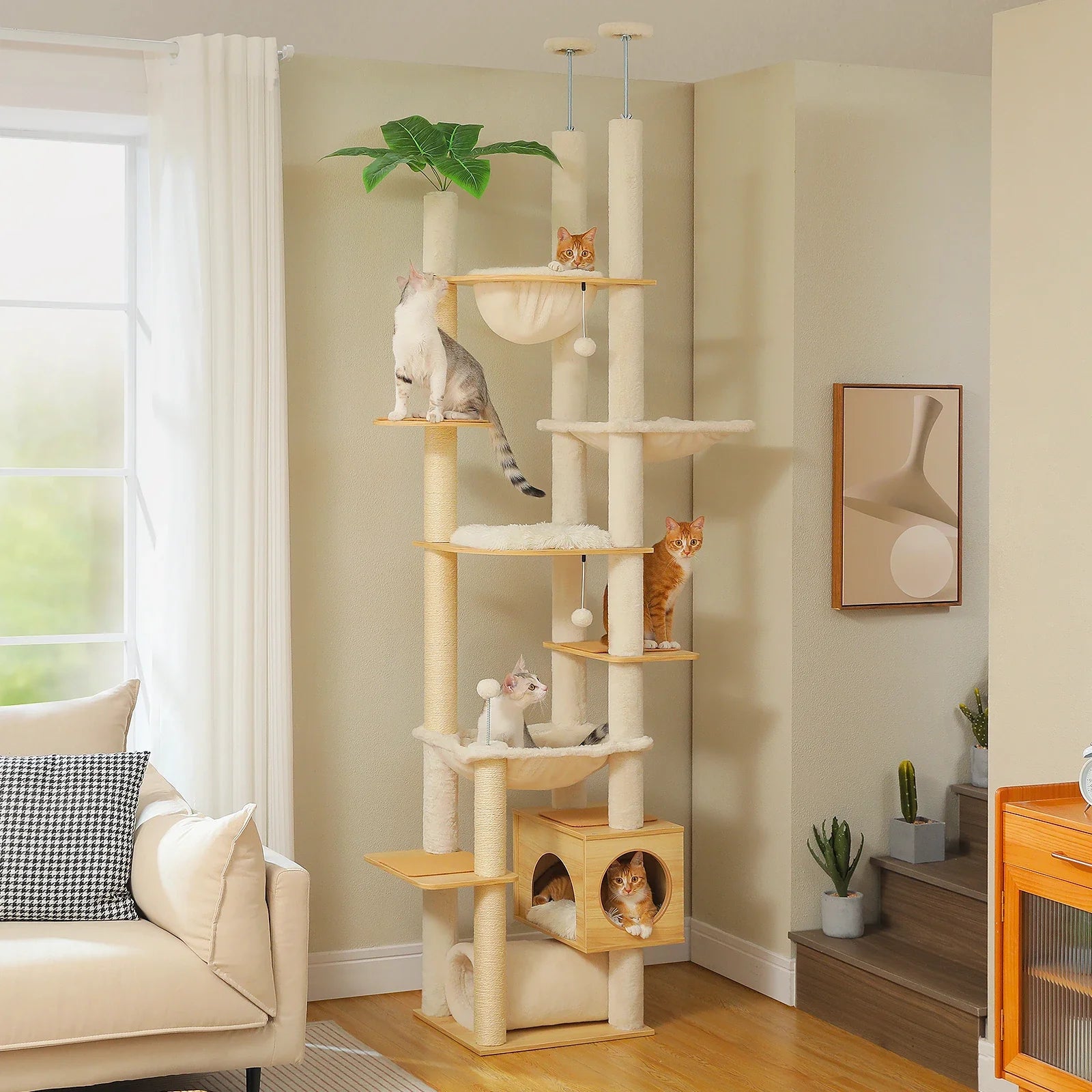 Arbre à Chat Beige et Bois – Valora