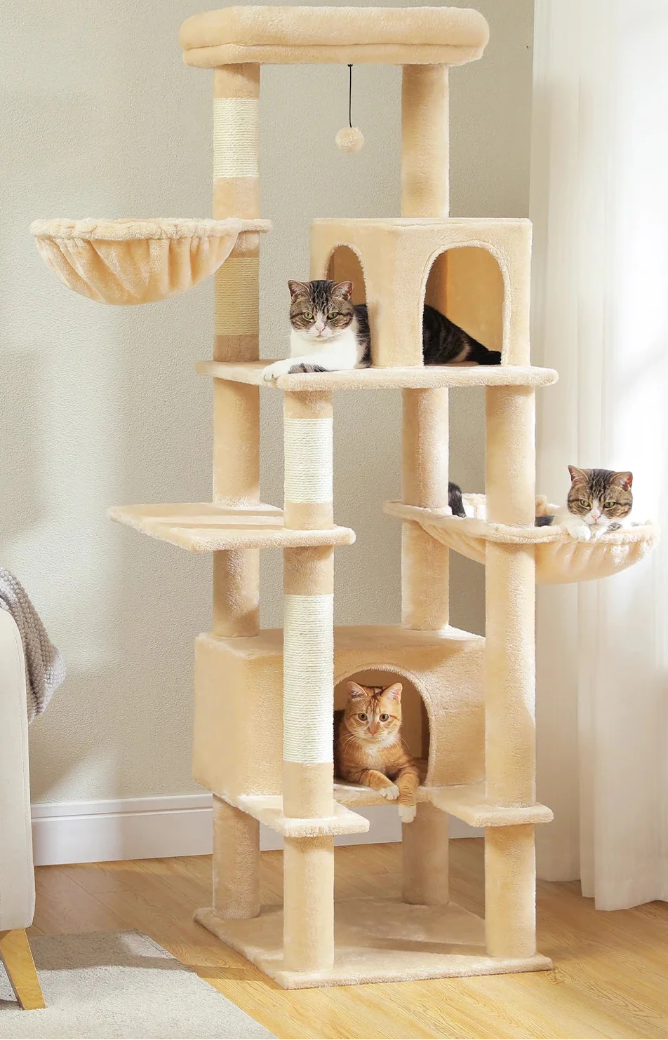 Arbre à Chat Xxl Multi-chats Beige – Falon