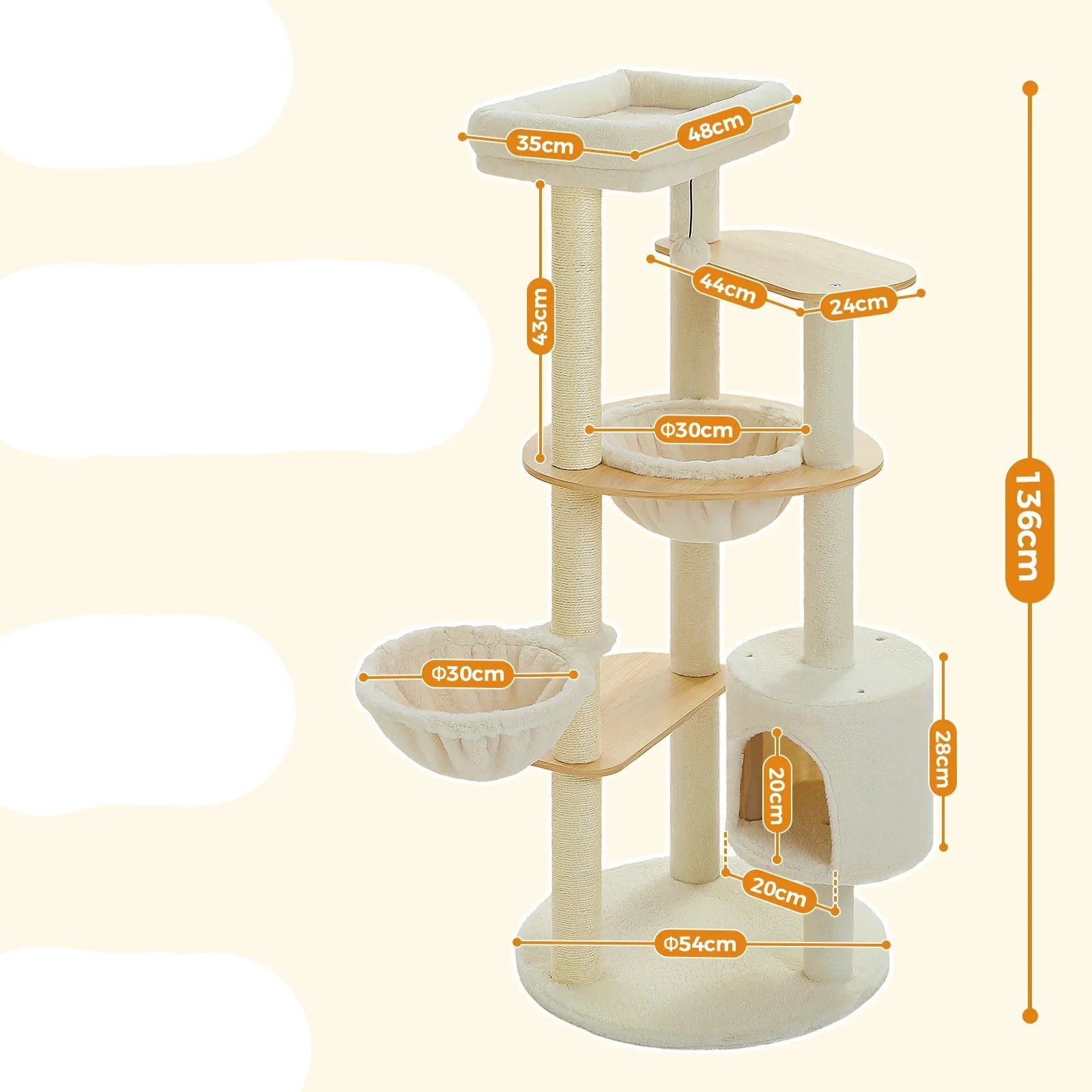 Arbre à Chat Bois et Beige – Iselis