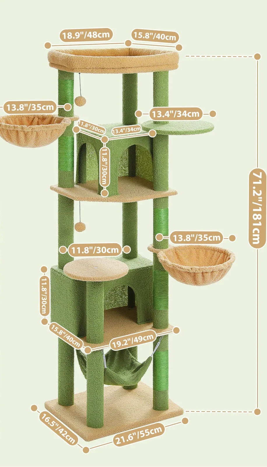 Arbre à Chat Couleur Cactus – Zenon