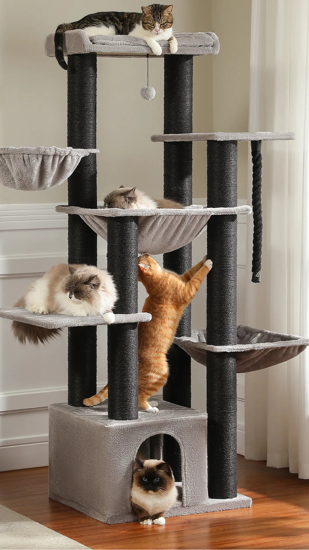 Arbre à Chat Xxl Gris et Noir – Falor