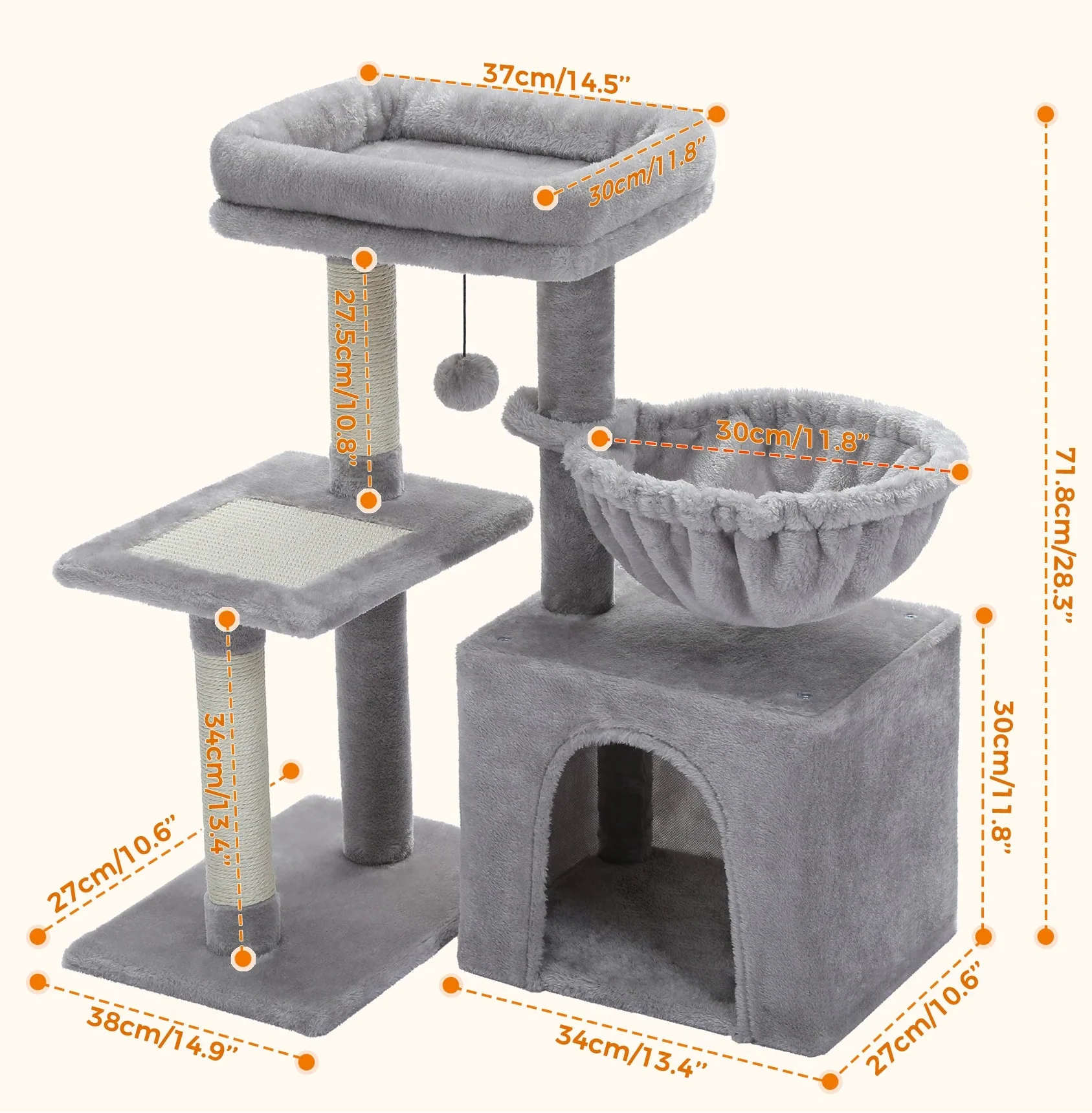 Arbre à Chat Gris et Blanc – Lorelis