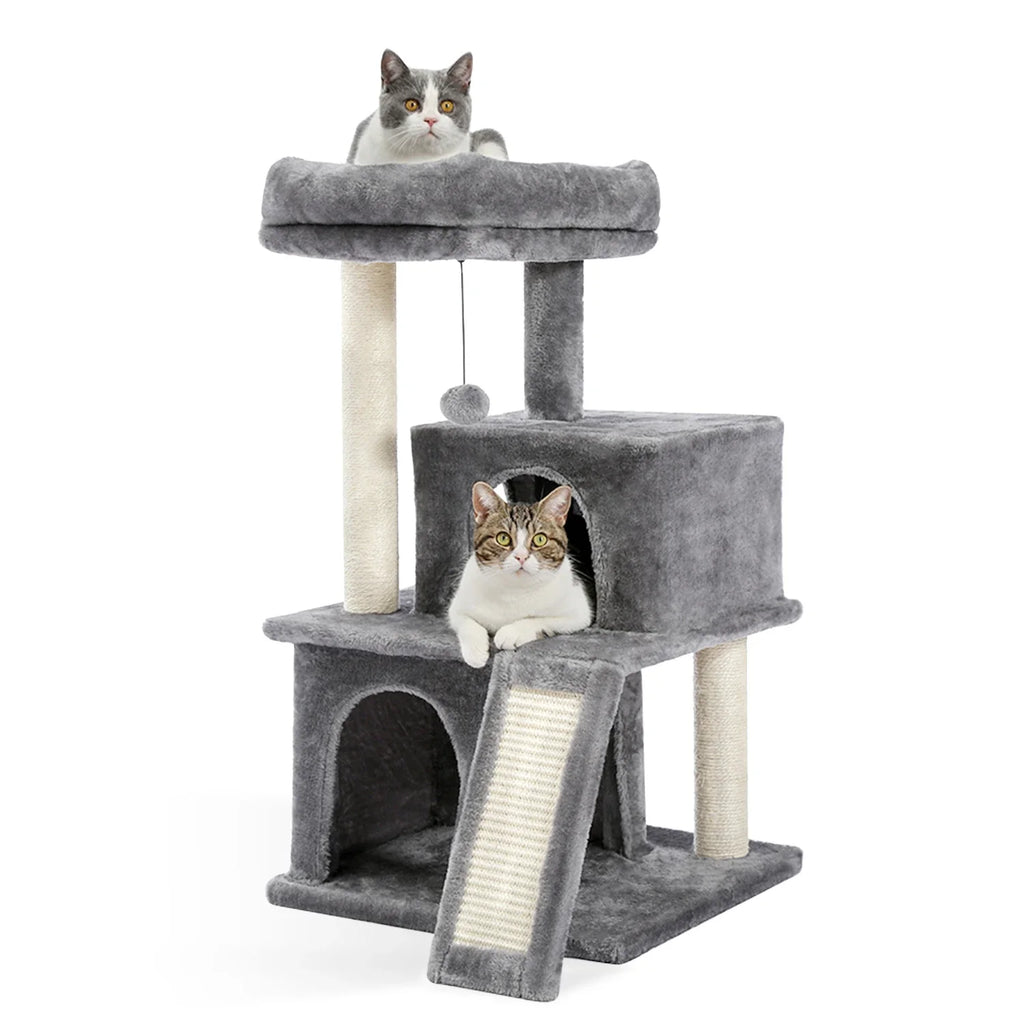 Arbre à chat <br> silencieux et stable gris
