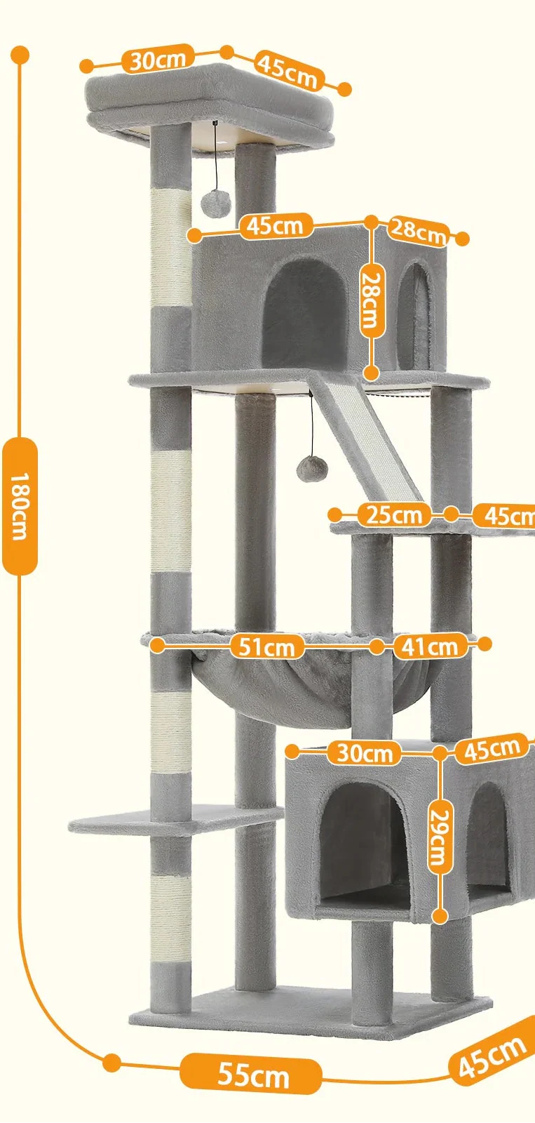 Arbre à Chat Spécial Maine Coon Gris Clair – Junon