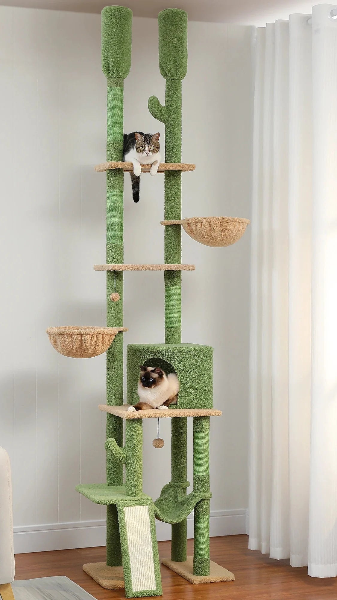 Arbre à Chat Sol Plafond Vert – Kaora