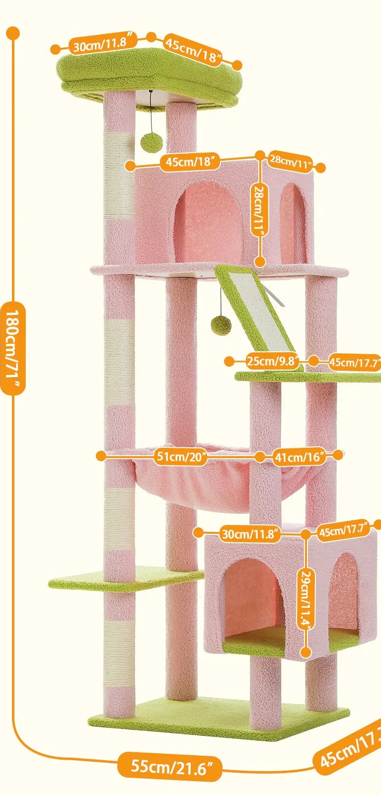 Arbre à Chat Spécial Maine Coon Rose – Quaaya