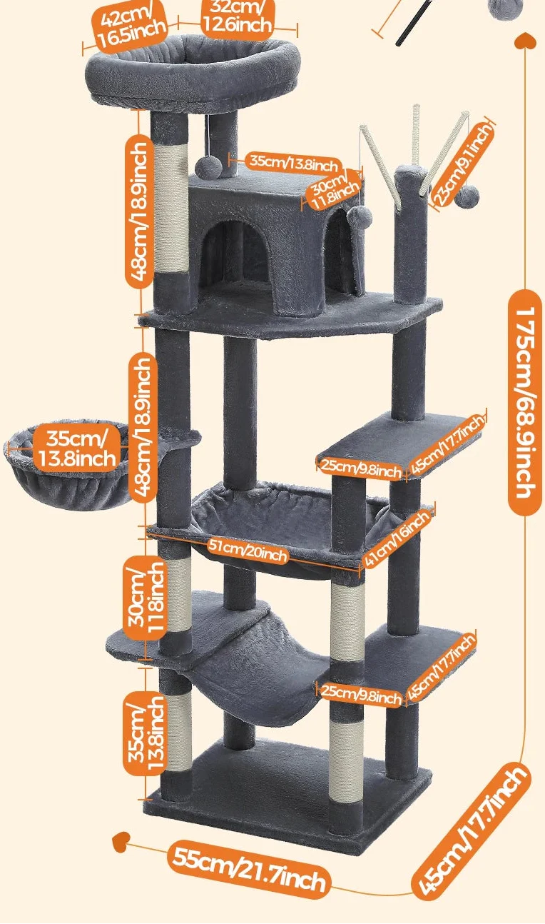 Arbre à Chat Multi-niveaux Beige – Helira