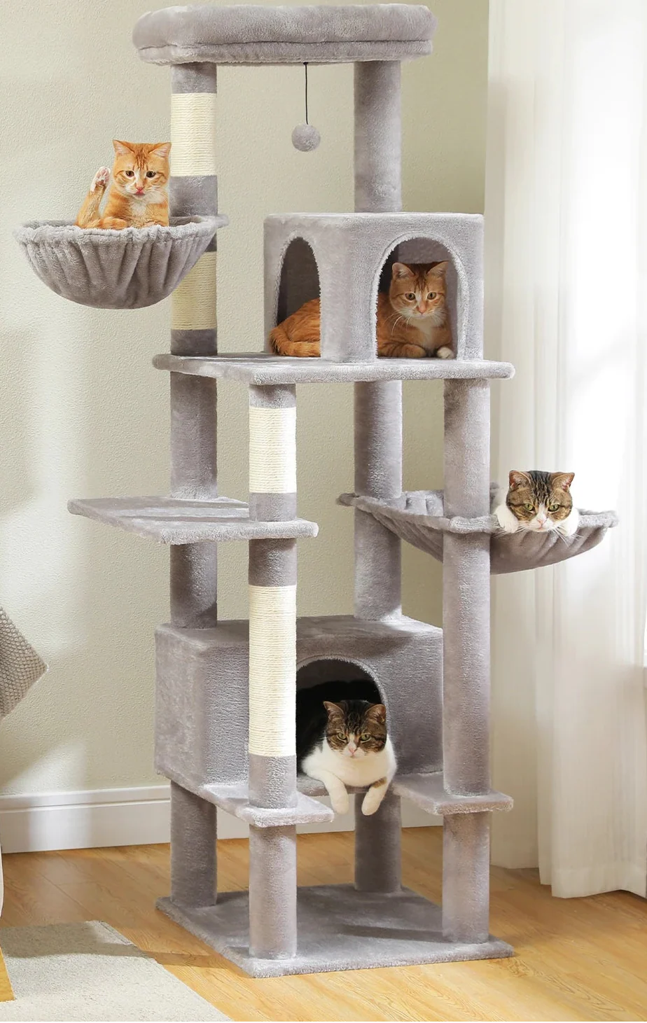 Arbre à Chat Xxl Multi-chats Gris – Vela