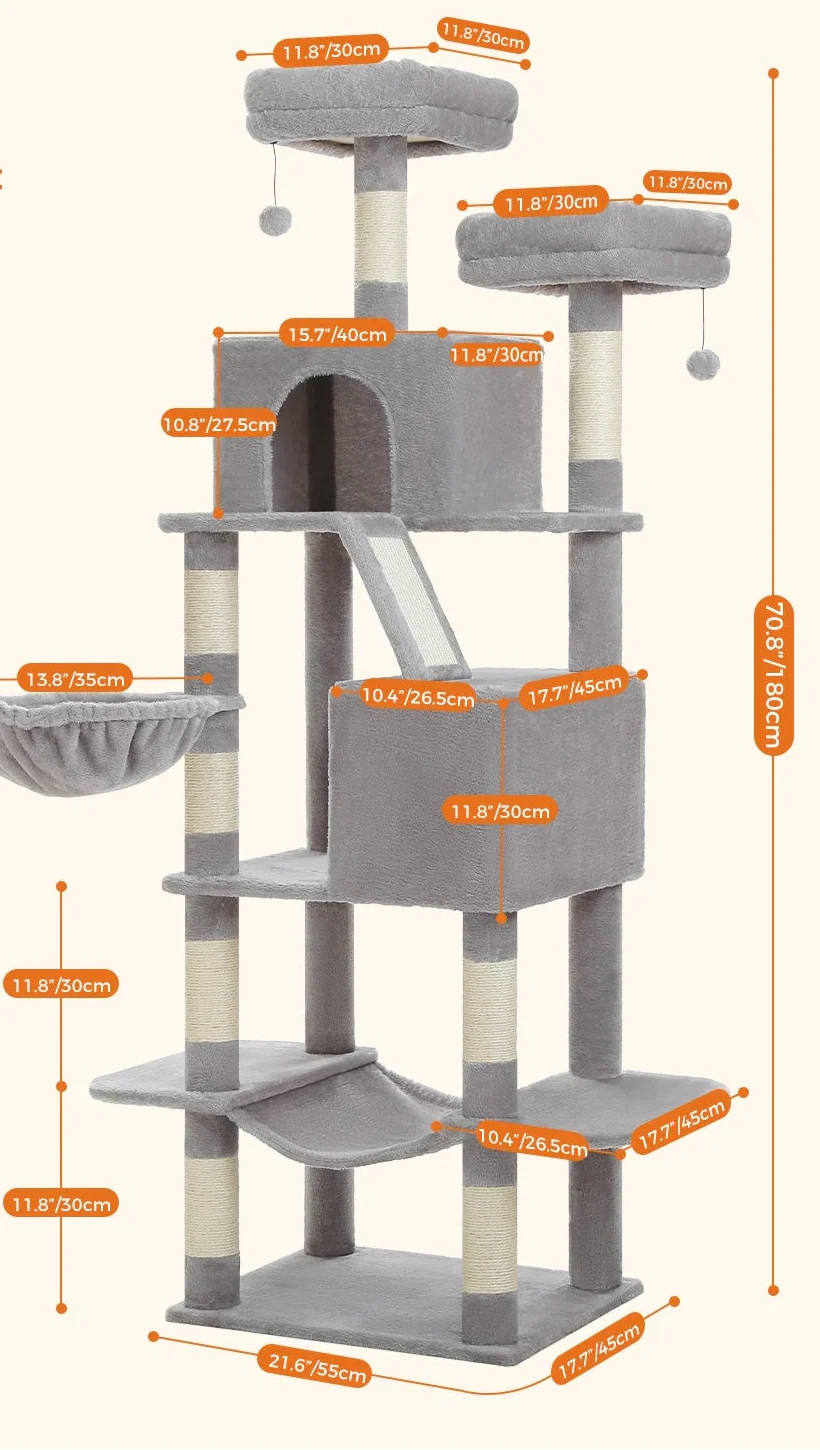 Arbre à Chat Robuste et Élégant Gris – Marena