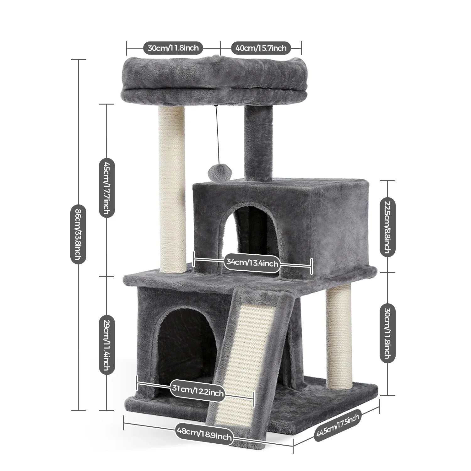 Arbre à Chat Silencieux et Stable Gris – Maror