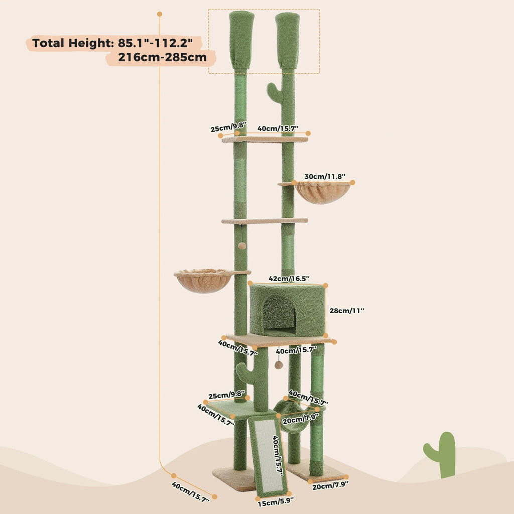 Arbre à Chat Sol Plafond Vert – Kaora