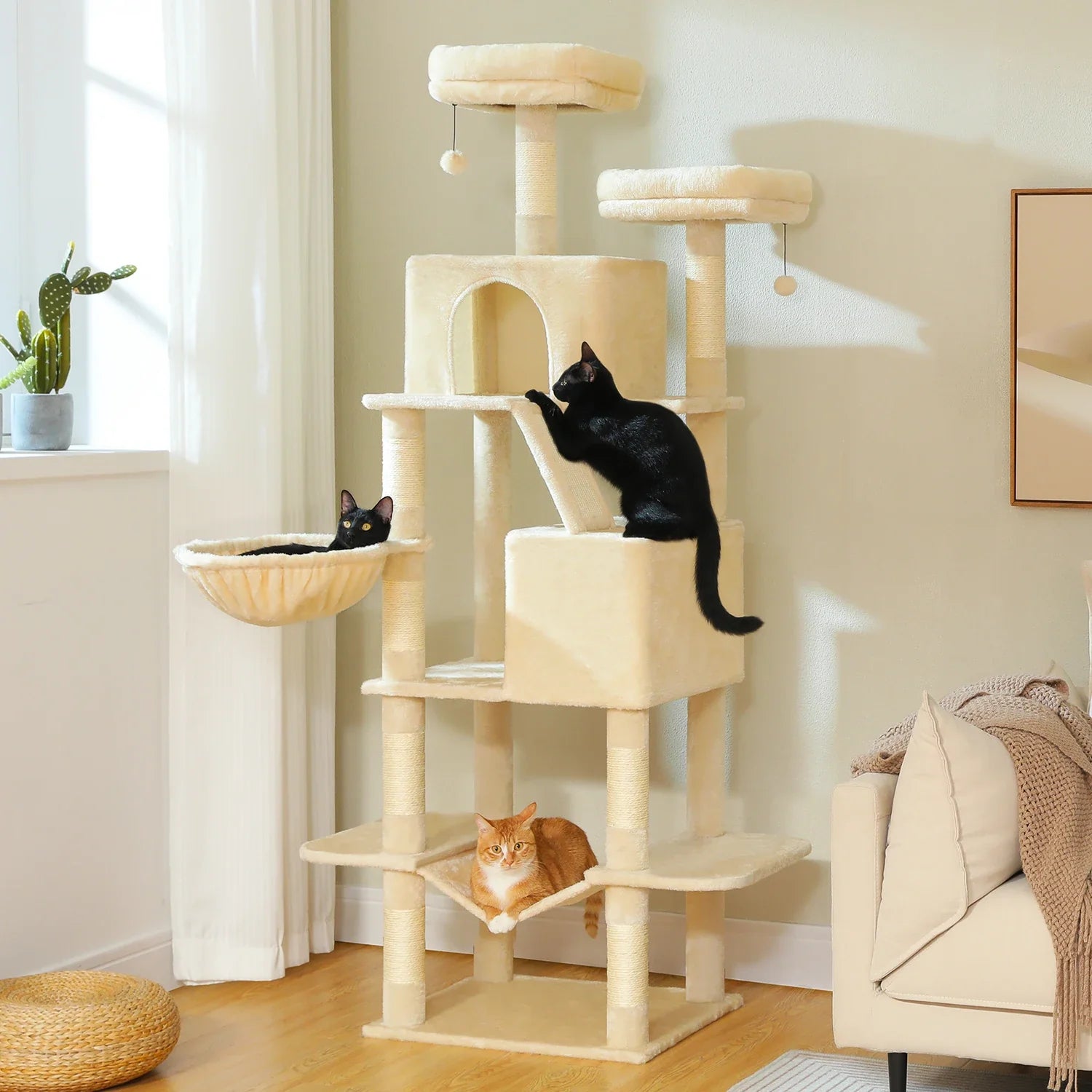 Arbre à Chat Robuste et Élégant Beige – Ralon