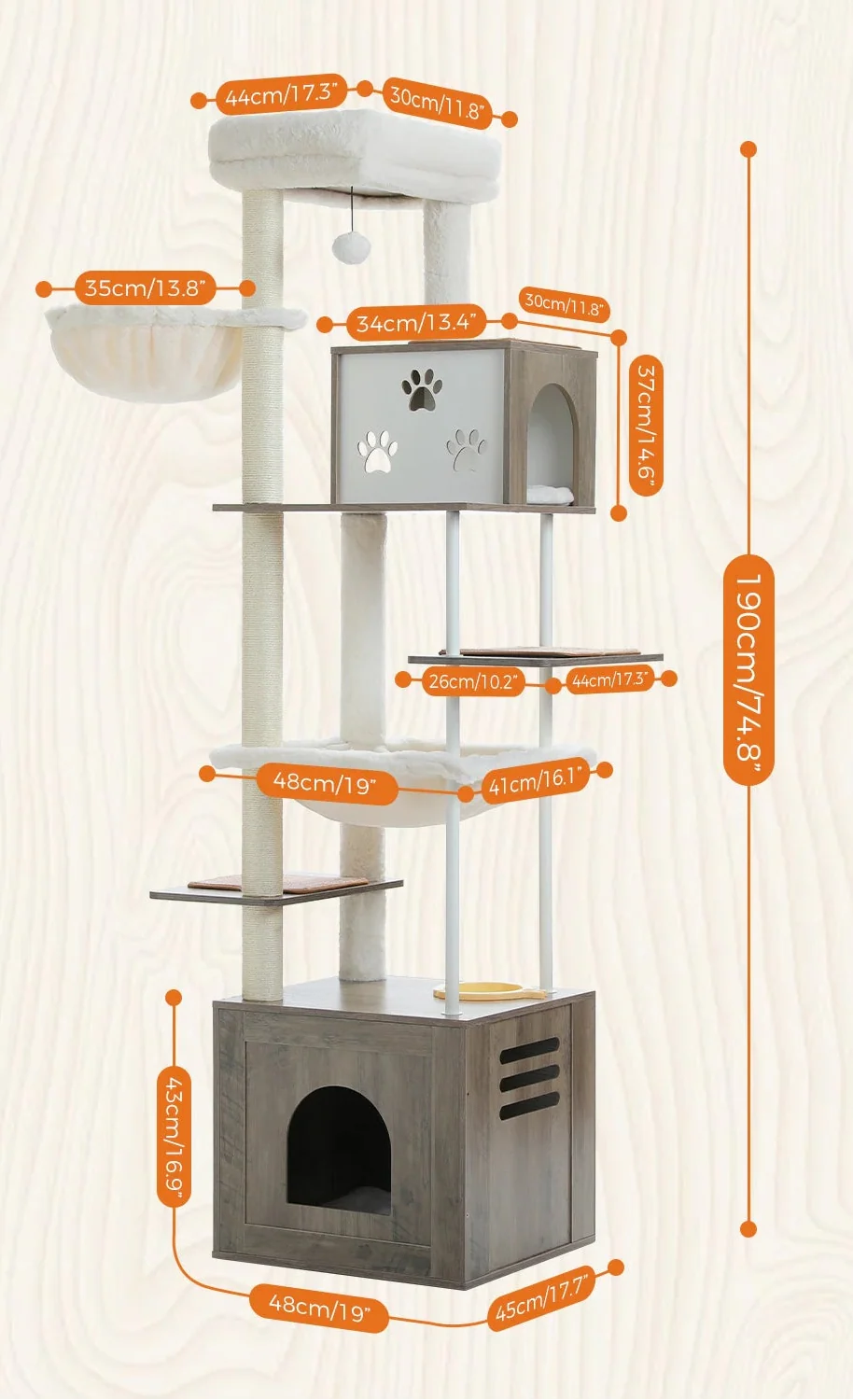 Arbre à Chat Effet Bois Massif – Valine