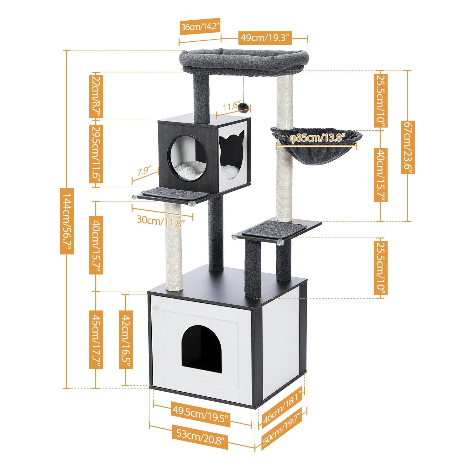 Arbre à Chat Design Noir – Maria