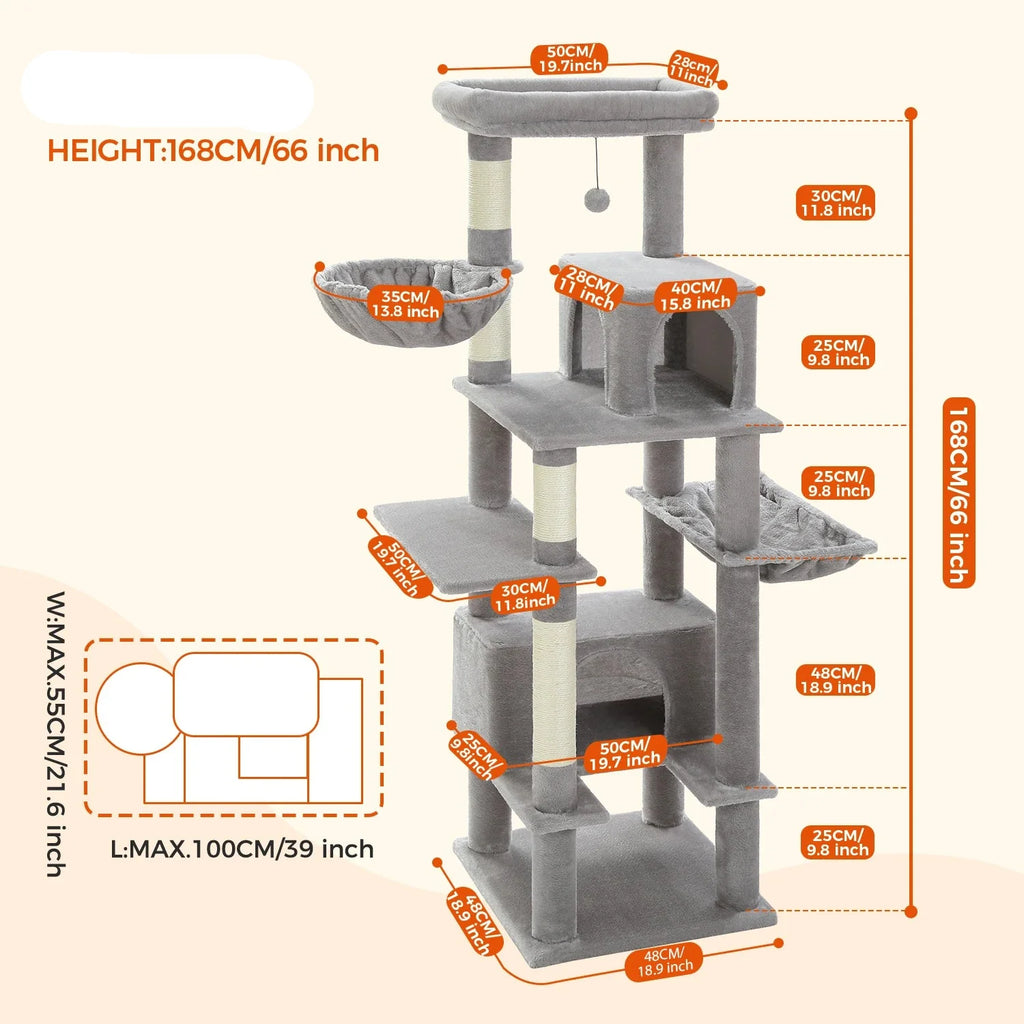 Arbre à Chat Xxl Multi-chats Gris – Vela