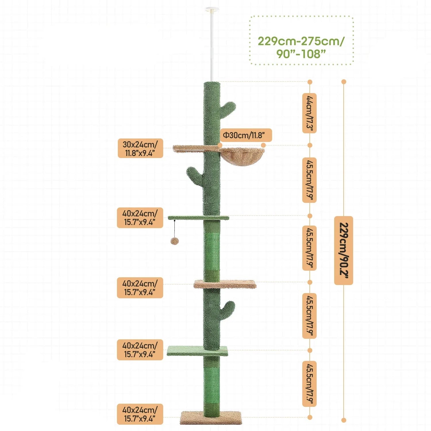 Arbre à Chat Sol Plafond sans Trou – Palia
