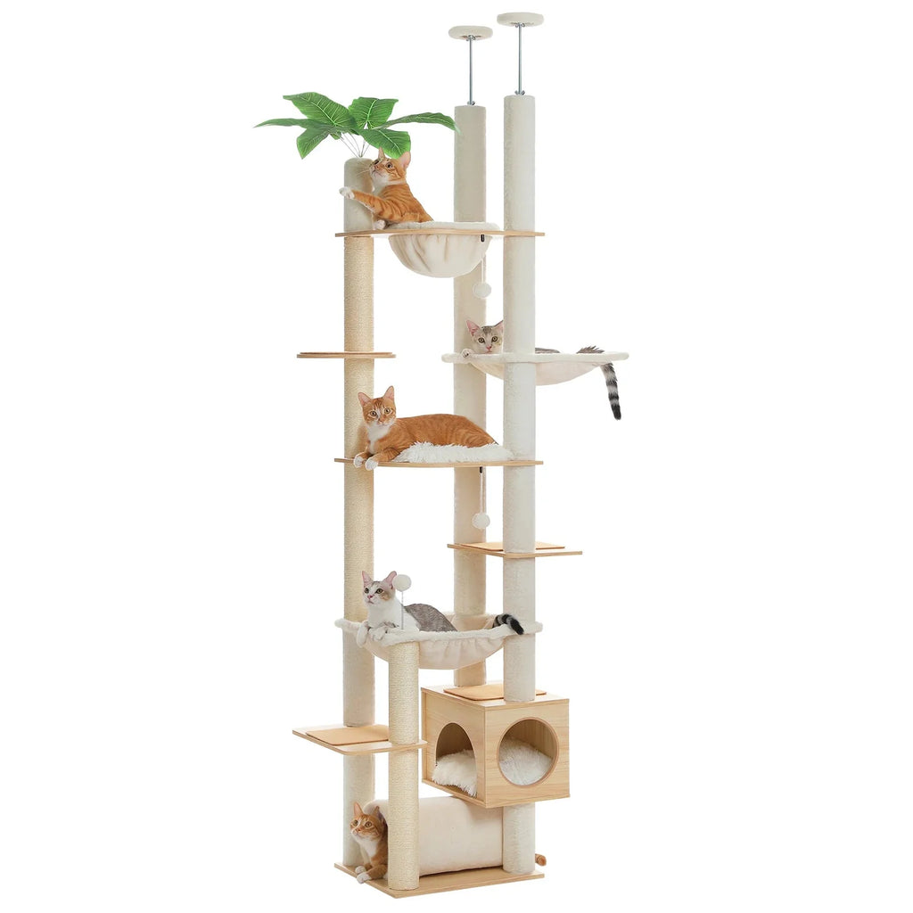 Arbre à chat <br> beige et bois