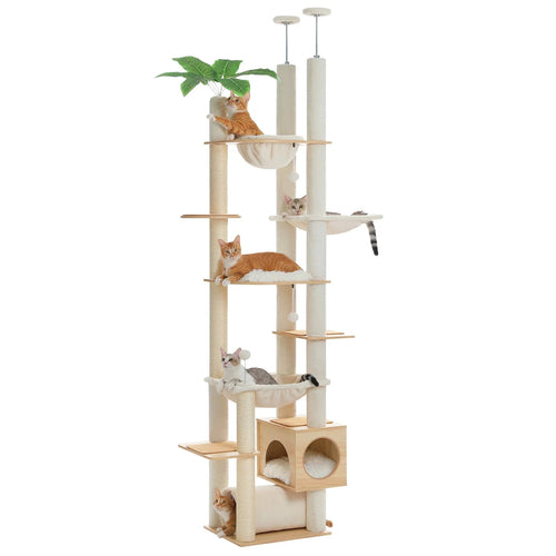 Arbre à chat <br> beige et bois