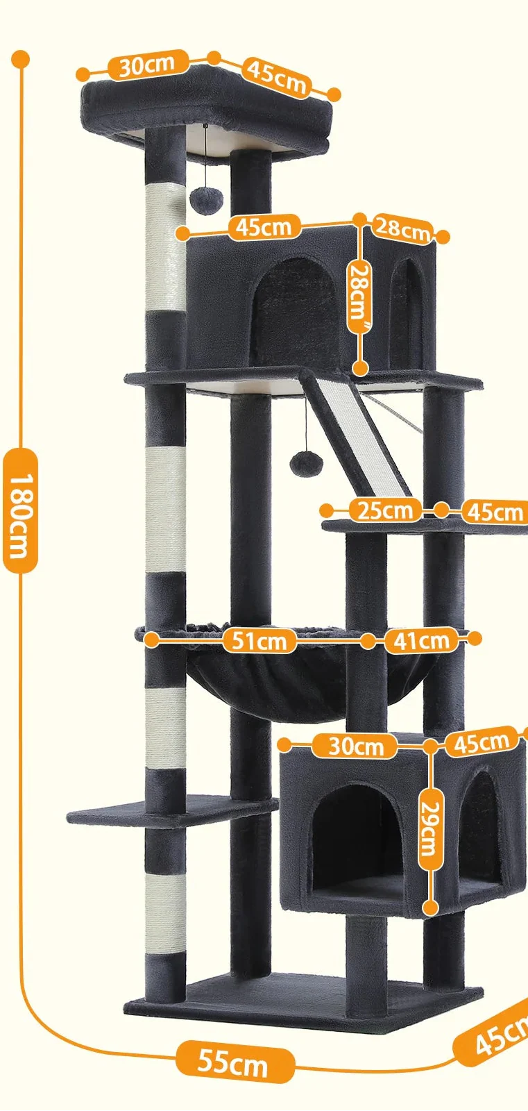 Arbre à Chat Spécial Maine Coon Noir – Zenuna