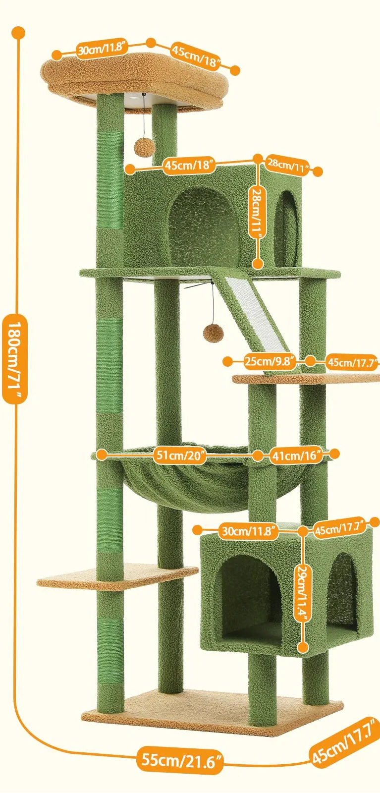 Arbre à Chat Spécial Maine Coon Vert – Orelis