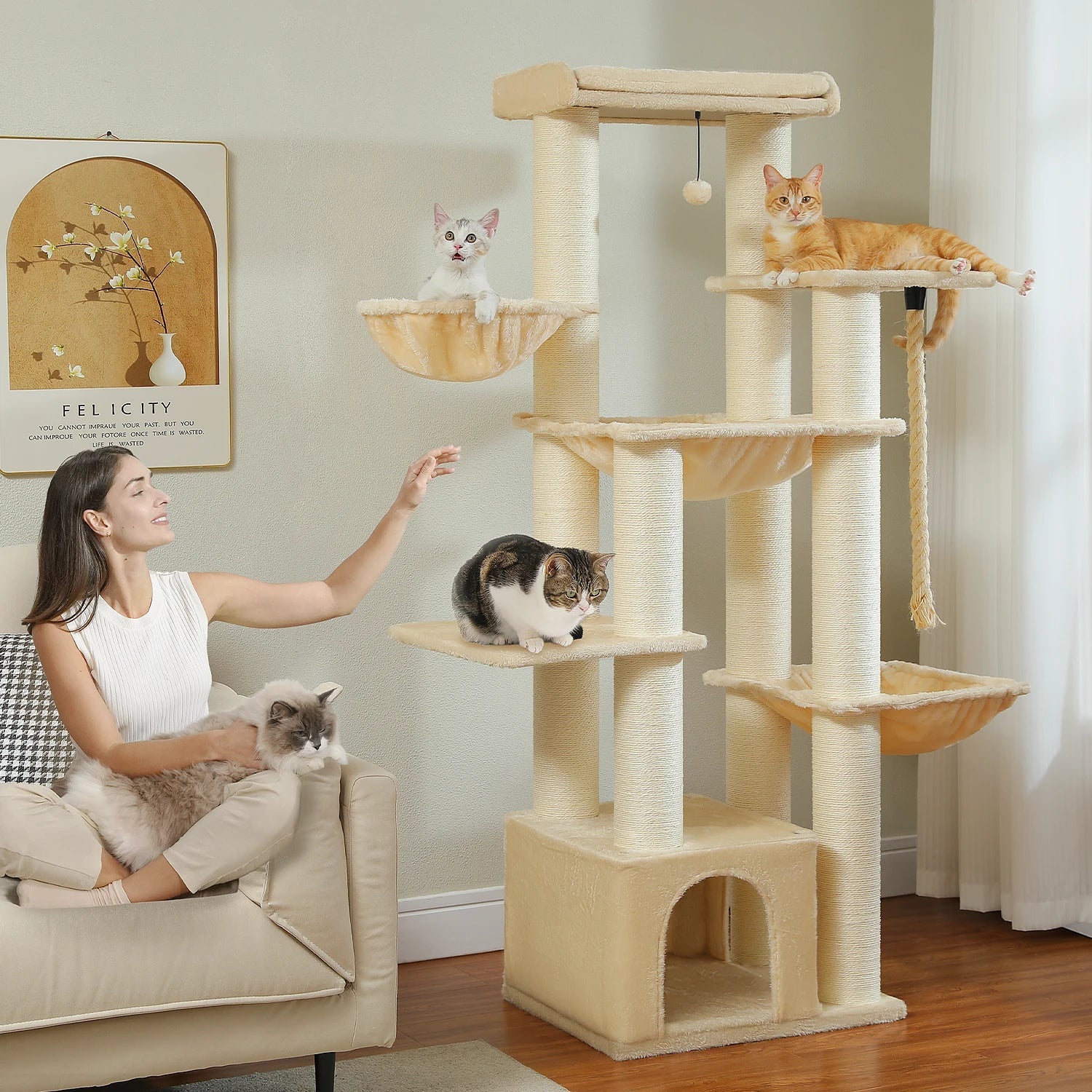 Arbre à Chat Xxl Beige – Falelis