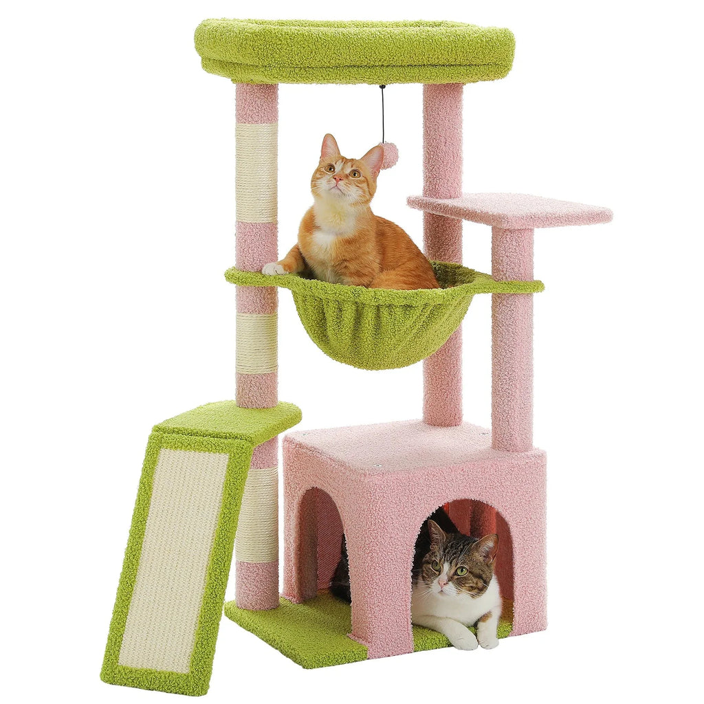 Arbre à chat <br> petit chat rose