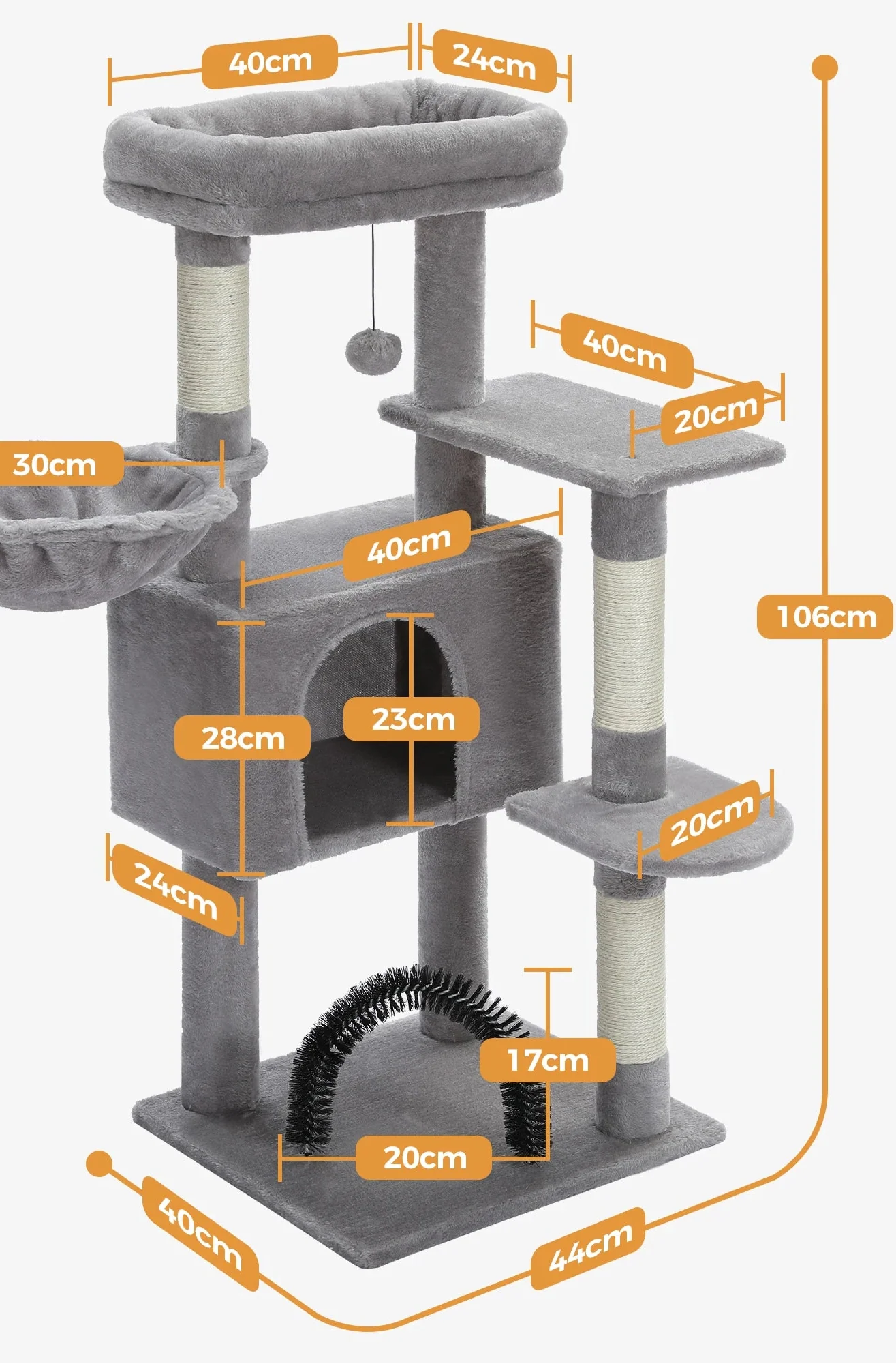 Arbre à Chat Multi-chats Gris Clair – Lorena