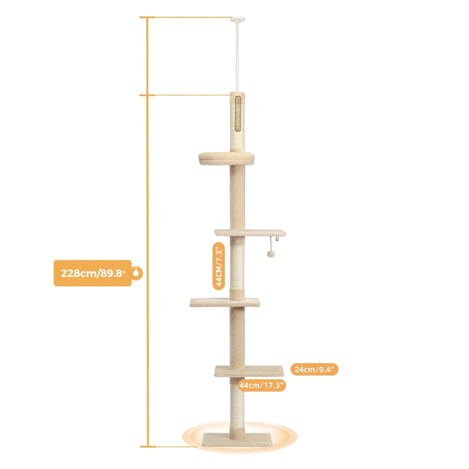 Arbre à Chat Plafond Beige – Zenira