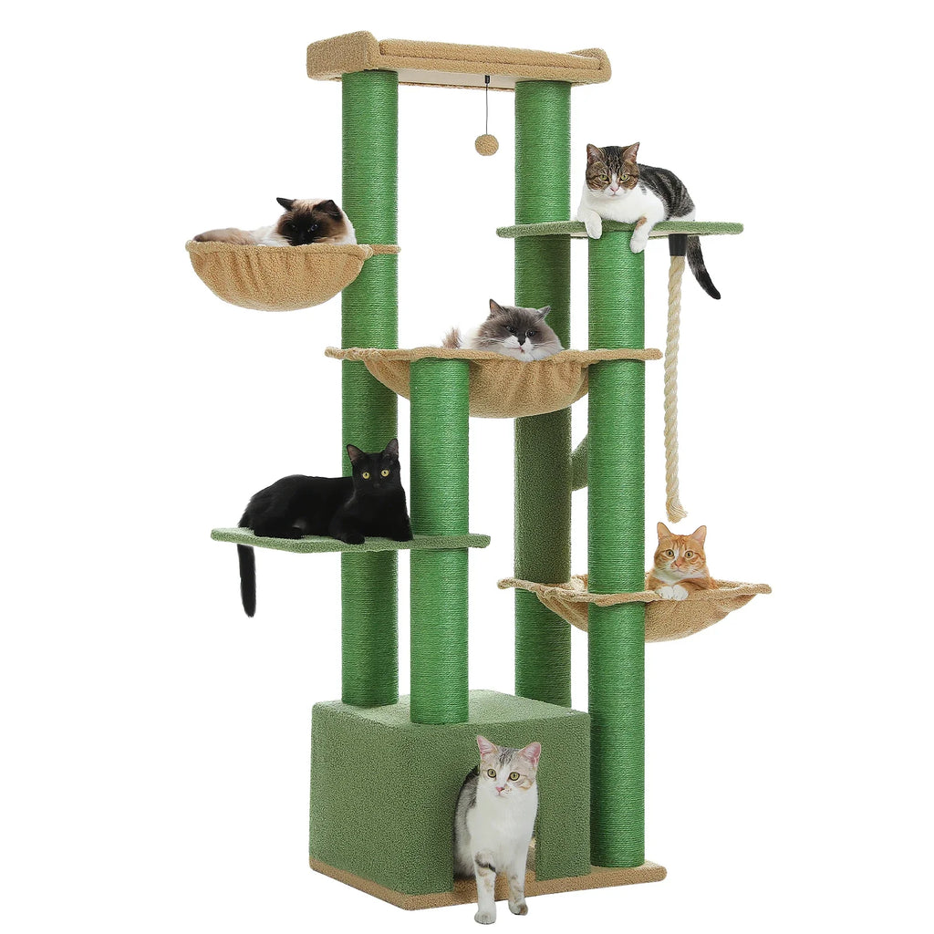 Arbre à chat <br> gros poteaux verts