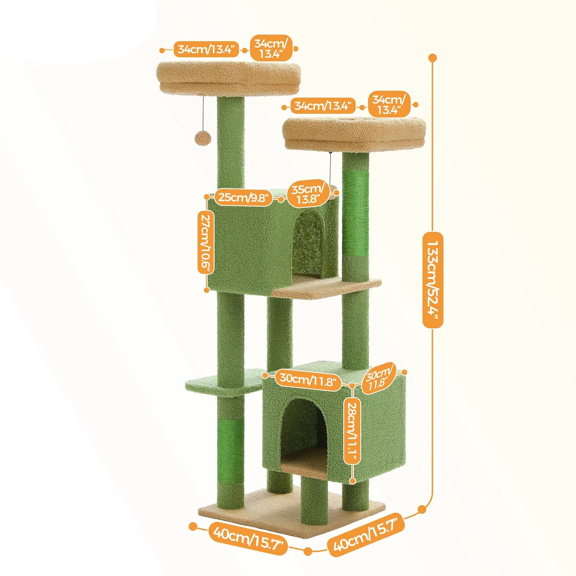 Arbre à Chat Marron et Rouge Fleuri – Kaara