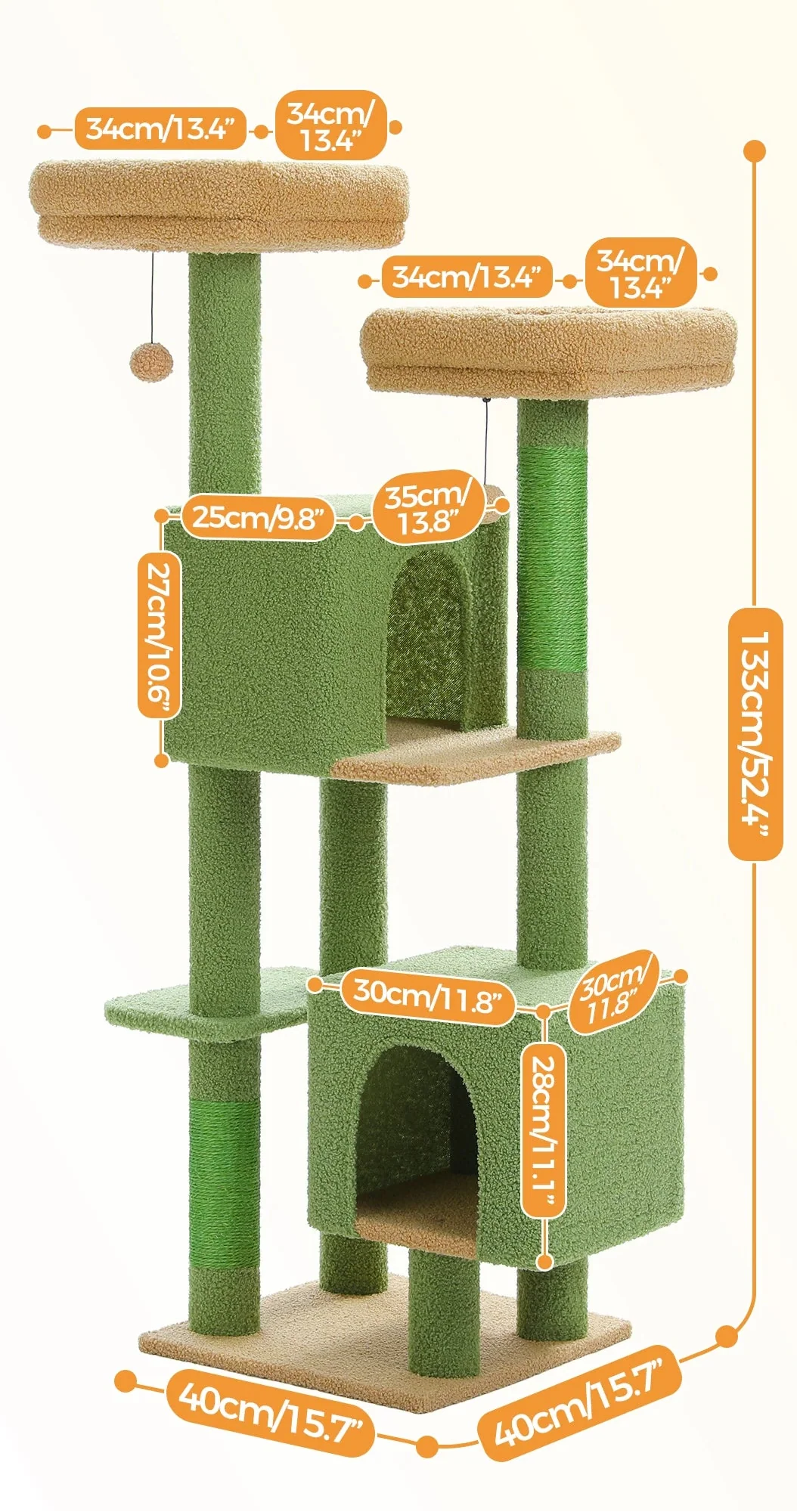 Arbre à Chat Vert et Rose Fleuri – Isena