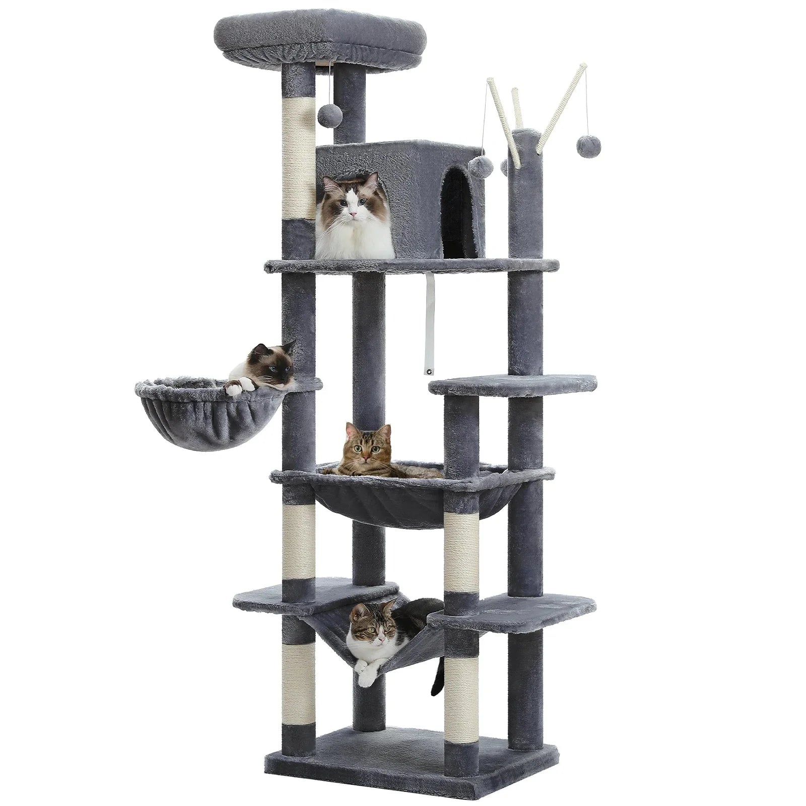 Arbre à chat <br> multi-niveaux gris foncé