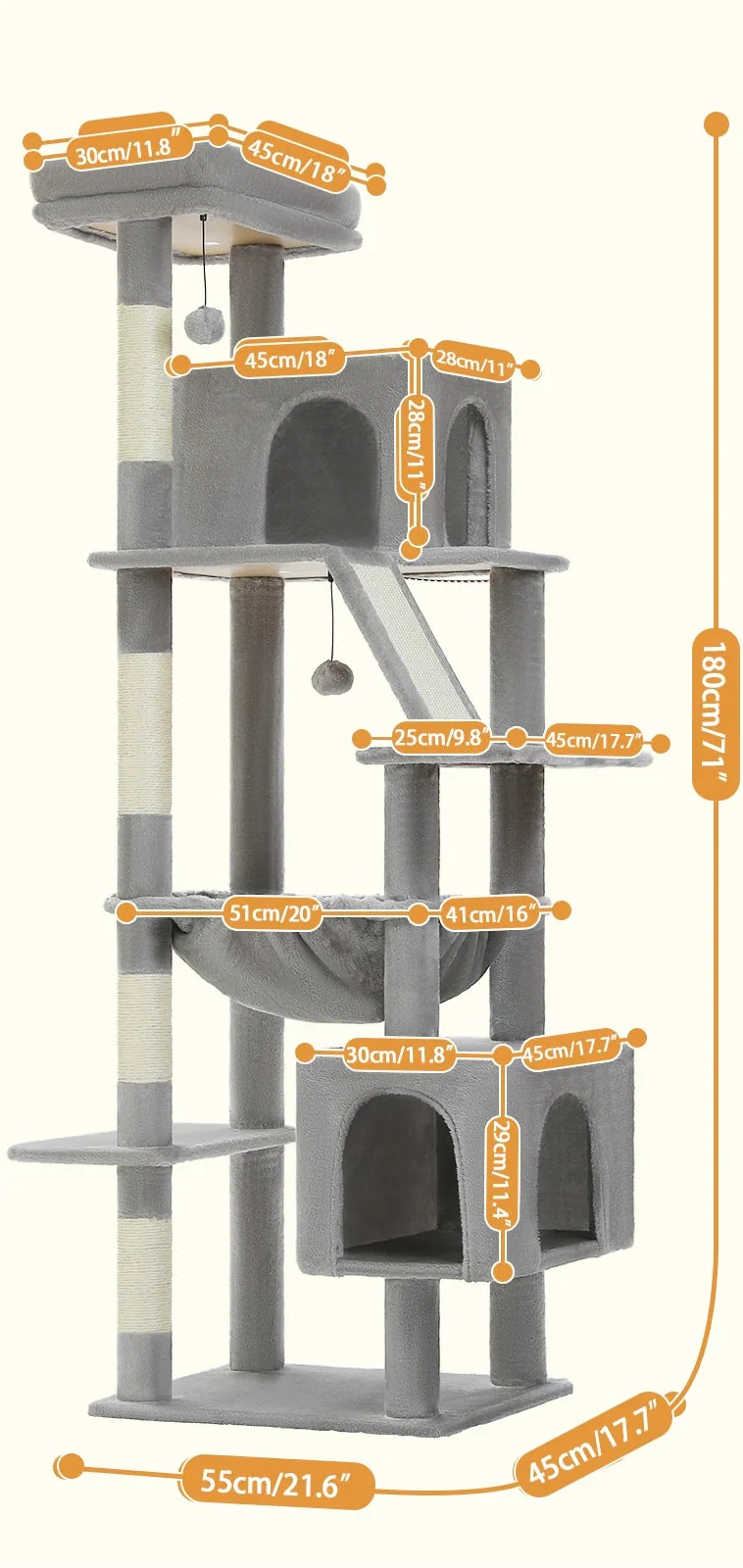 Arbre à Chat Grande Taille Gris – Calelle