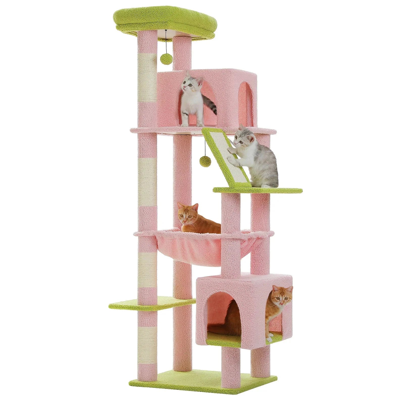 Arbre à chat <br> spécial maine coon rose