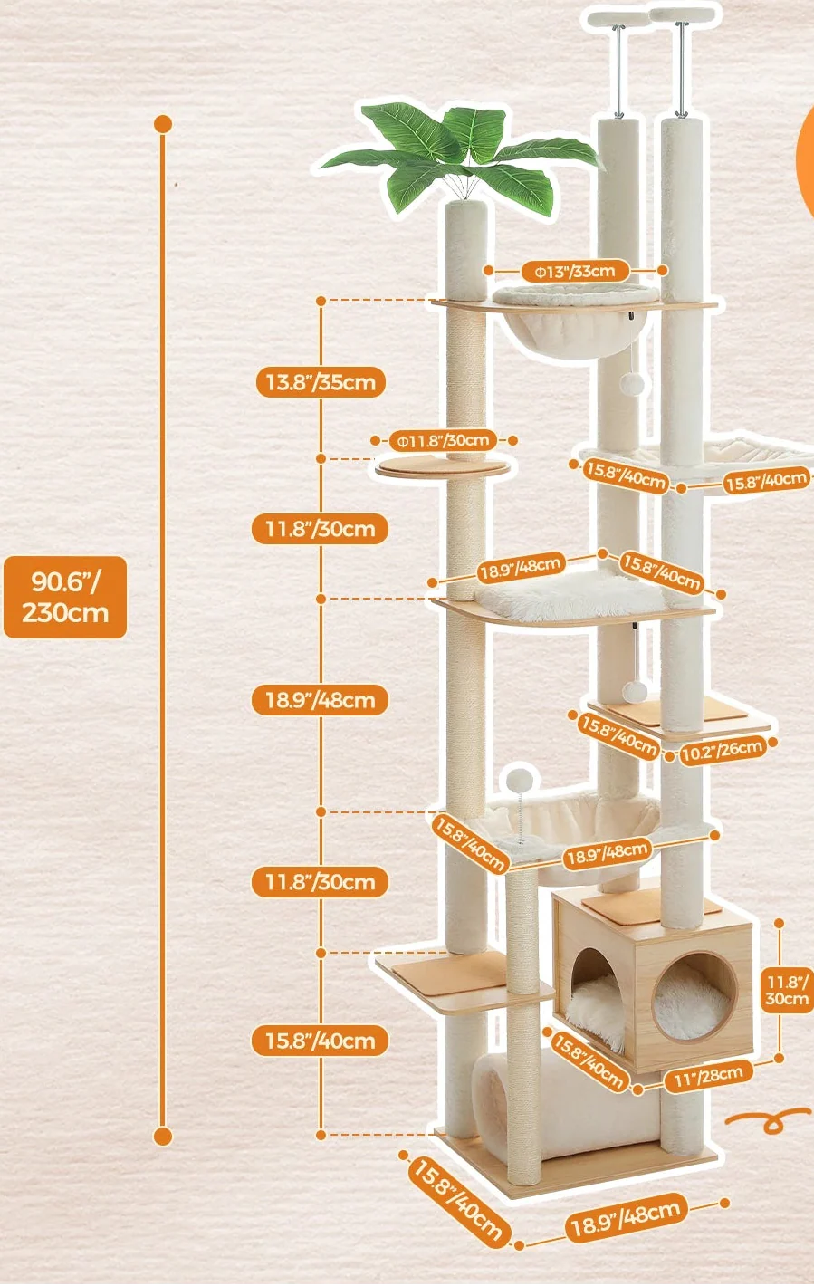 Arbre à Chat Beige et Bois – Valora