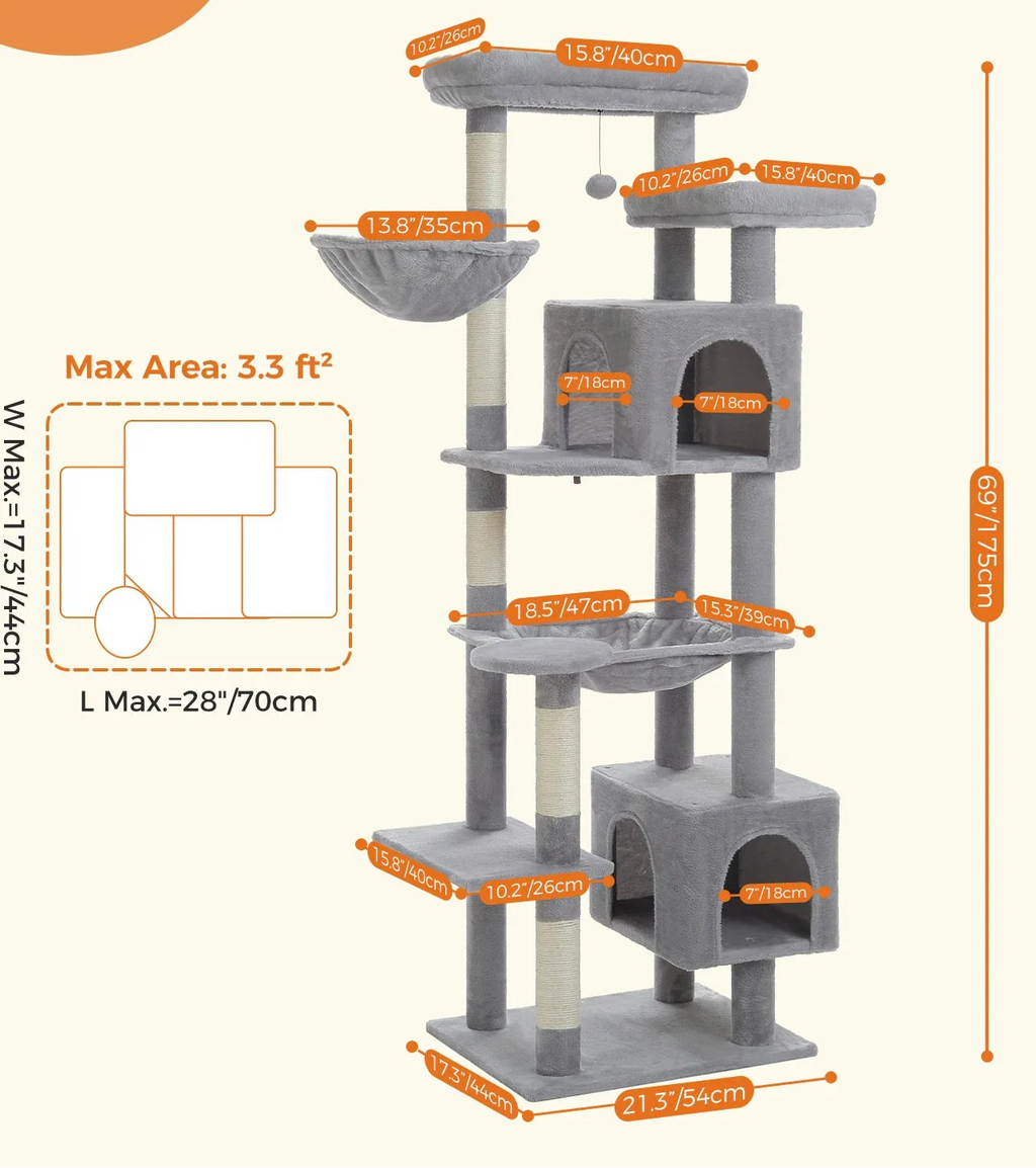 Arbre à Chat Xxl pour Races Géantes Vert – Kaine